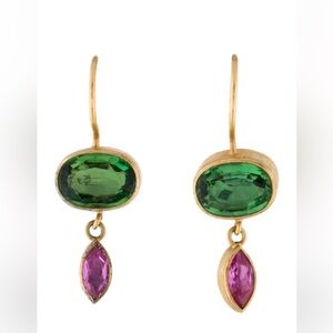 Vintage Mallary Marks Green Tourmaline Earrings